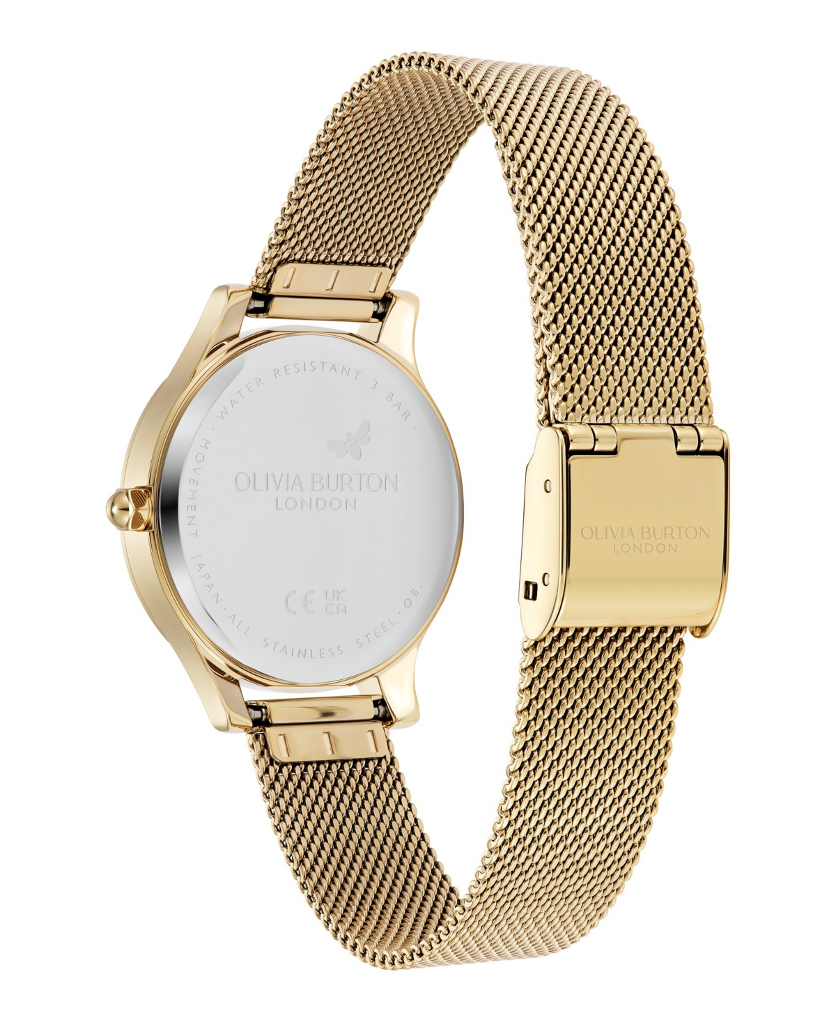 Olivia Burton Women's Wonder Lust Gold-tone Stainless Steel Mesh Bracelet Watch 30mm In Gold