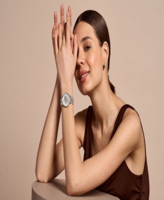 Women's Ice Burst Silver-Tone Stainless Steel Bracelet Watch 35mm