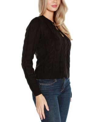 Women's Black Label Zip Cable Sweater