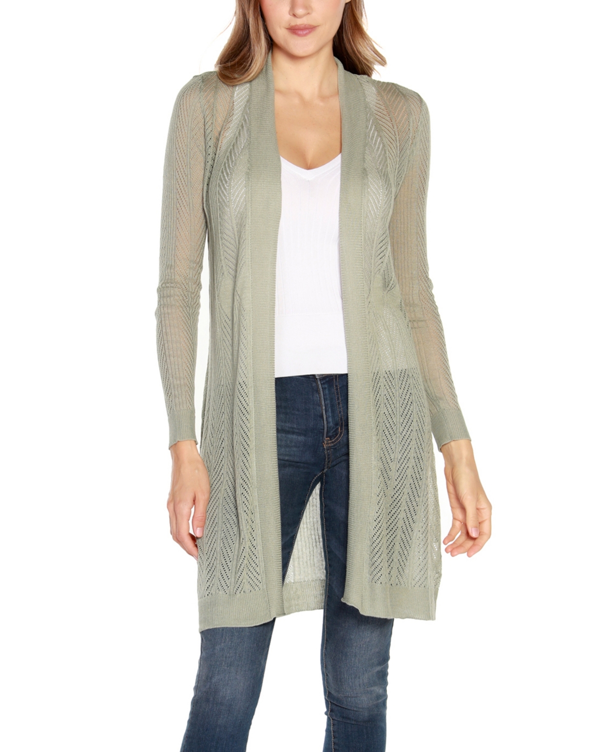BELLDINI WOMEN'S LIGHTWEIGHT DUSTER CARDIGAN SWEATER 