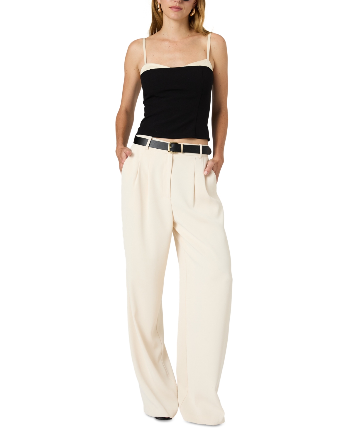 French Connection Women's Harrie Wide Leg Suiting Pants In Classic Cream