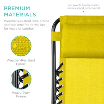 Set of 2 Zero Gravity Lounge Chair Recliners for Patio, Pool w/ Cup Holder Tray