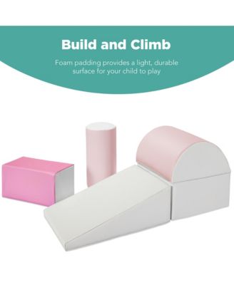 5-Piece Kids Climb and Crawl Soft Foam Block Playset Structures for Child Development