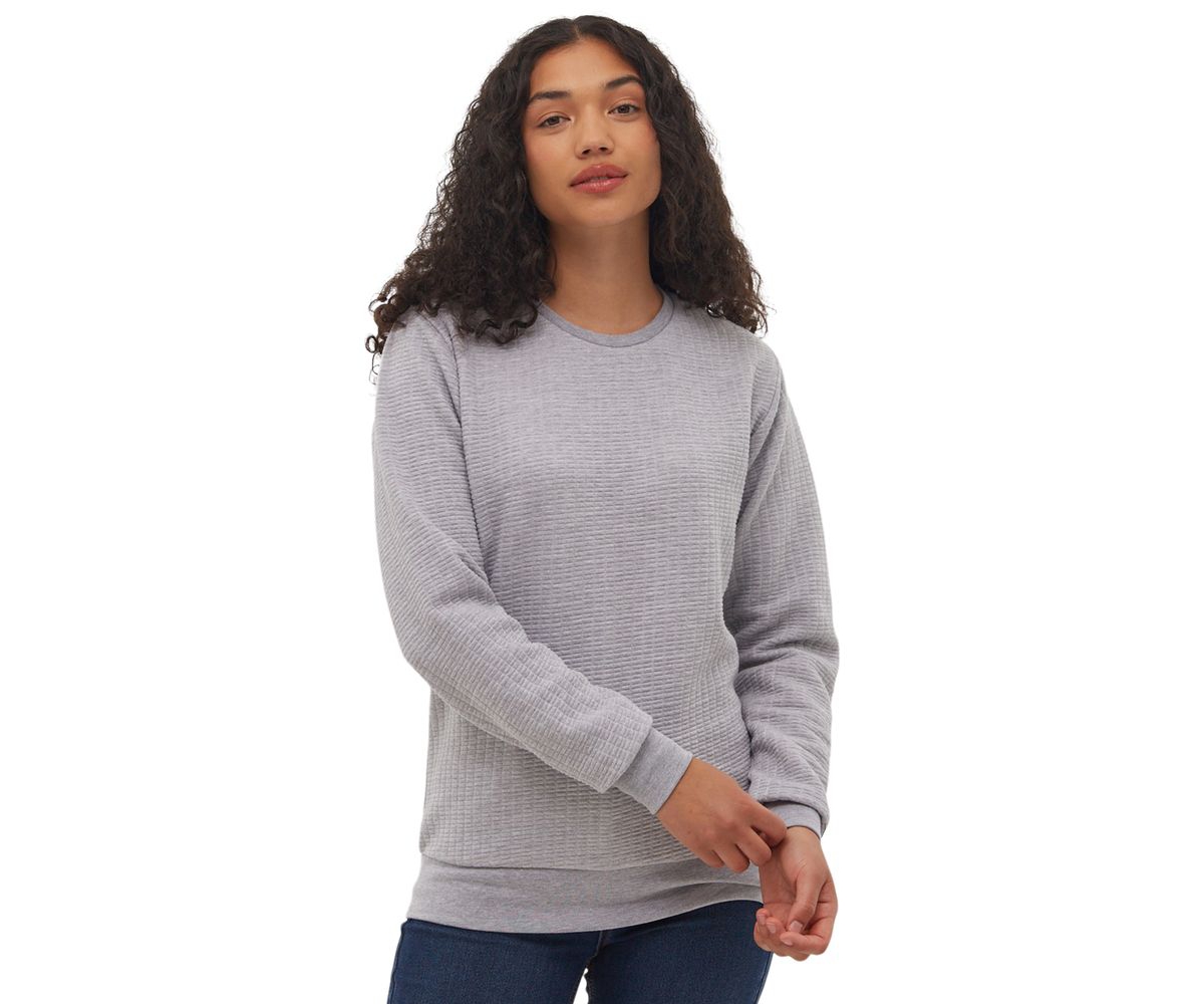 Women's Afra Quilted Crew Neck Sweatshirt - Terracotta