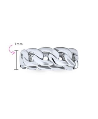 Unisex Solid Braided Celtic Eternity Band Knot Cable Cuban Curb Link Chain Rings Bands .925 Sterling Silver 6MM