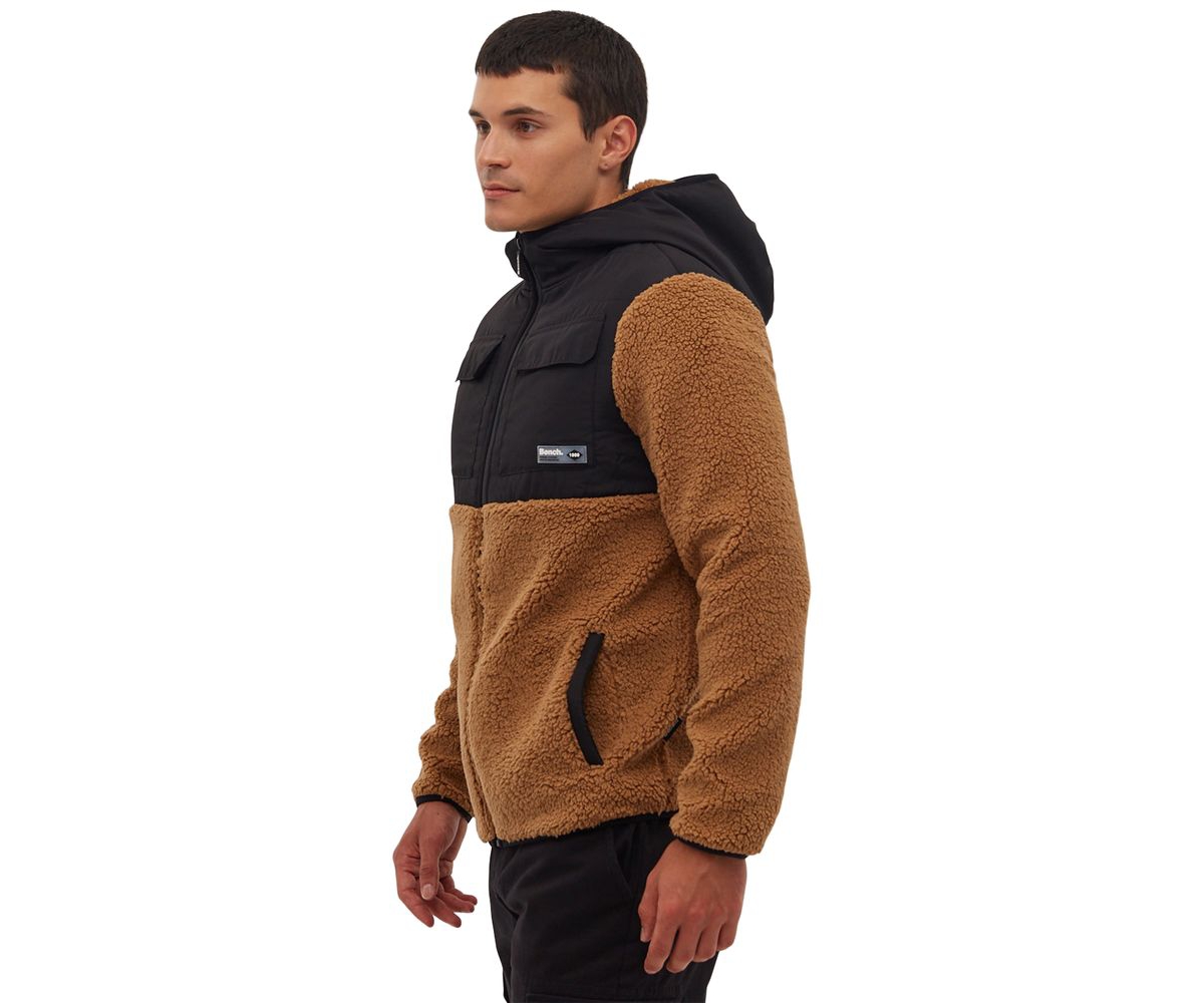 Bench Dna Men's Blankor Quilted Yoke Zip-Up Sherpa