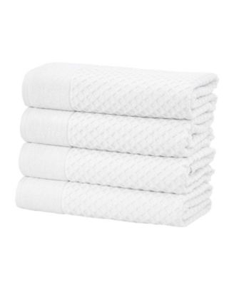Quick-Drying Cotton Diamond Waffle Textured 4-Piece Bath Towel Set