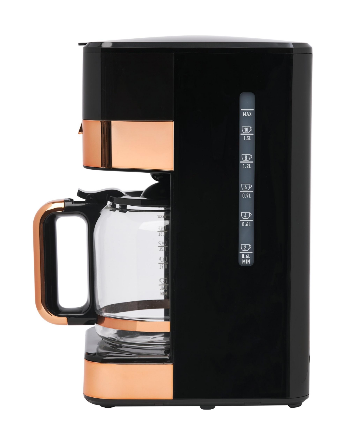 Haden Quintessential Brew 12-cup Digital Drip Coffee Maker In Black,copper