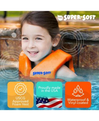 Super Soft Child Life Jacket Swim Vest, X Small, Sunset Orange
