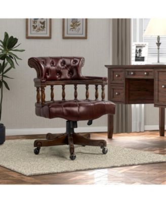 Viktor Traditional Genuine Leather Executive Chair with Nailhead Trims