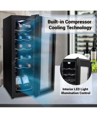 Home Wine Cooler Fridge - Smart Wine Cooler Chilling Refrigerator with Digital Touchscreen Control, Adjustable Temp (12 Bottle Storage Capacity)