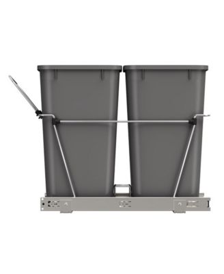 Double Pullout Trash Can 35 qt. for Kitchen, Gray, RV-18KD-13C-S