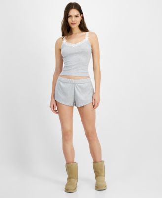 Juniors Pointelle Camisole Top Boxer Shorts