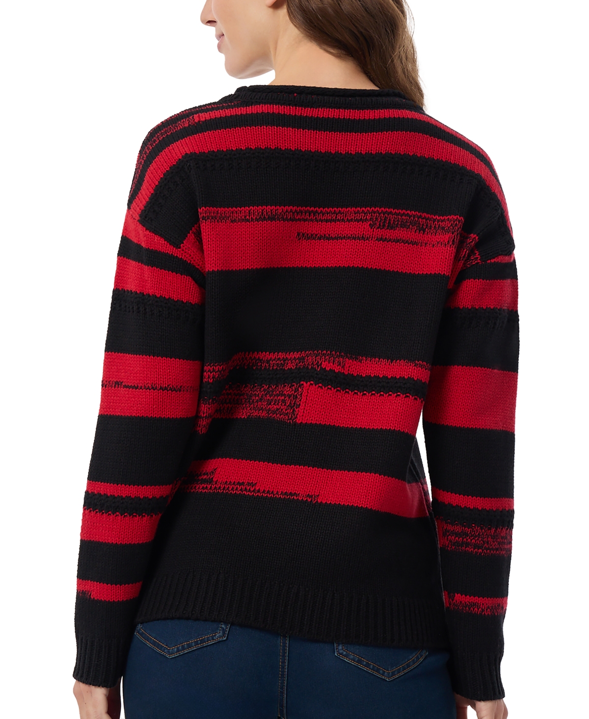 Shop Jones New York Women's Color-blocked Drop-shoulder Sweater In Oxford