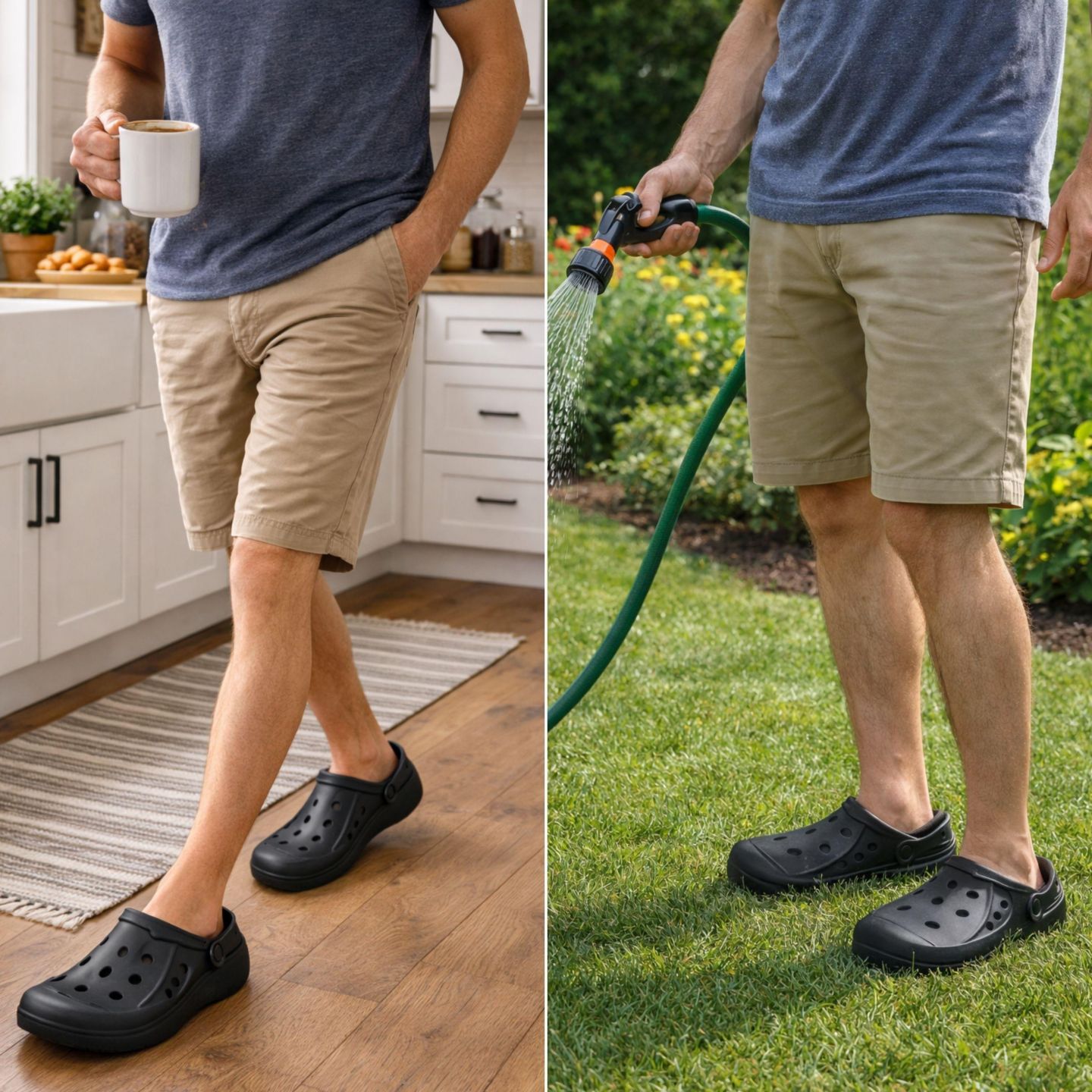Мужские сандалии Alpine Swiss Clogs Lightweight Slip On Water Sandals Comfort Garden, цвет: Чёрный — фото 2