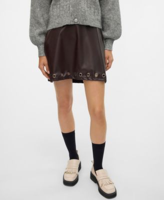 Vero Moda Women s Ciff High Waisted Faux Leather Mini Skirt Macy s