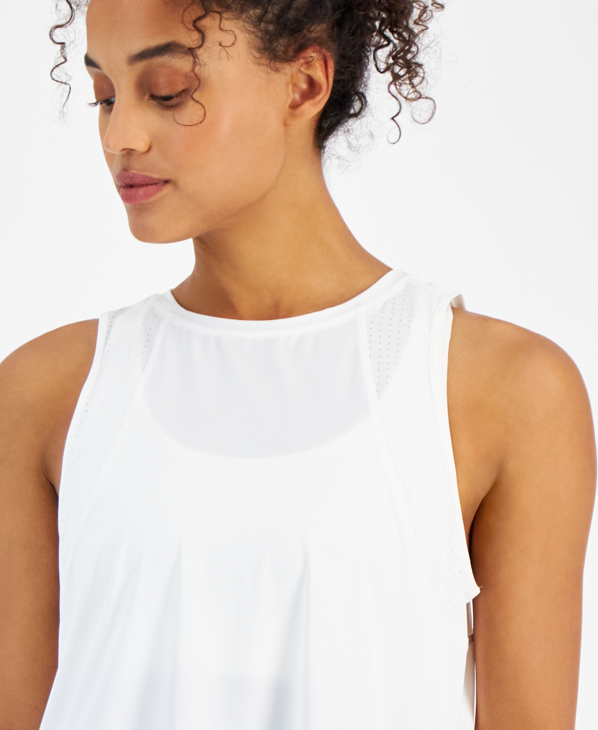 ID IDEOLOGY WOMEN'S REFLECTIVE PERFORATED TANK TOP, CREATED FOR MACY'S 