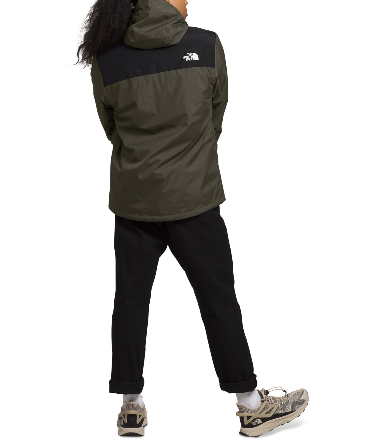The North Face Antora Rain Jacket In New Taupe Green,tnf Black-npf
