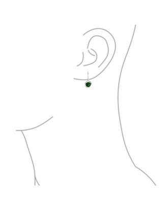 Dainty 0.50CTW Round Bezel Cubic Zirconia CZ Solitaire Dangle Drop Earrings Lever Back Rose Gold Plated .925 Sterling Silver