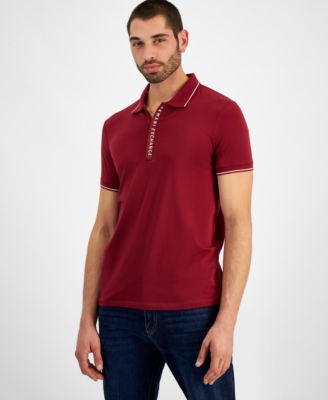 A|X Armani Exchange - Men's Regular-Fit Stretch 1/4-Zip Polo Shirt