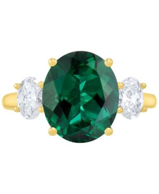 Lab Grown Sapphire (5-5/8 ct. t.w.) & Lab Grown Diamond (3/8 ct. t.w.) Ring in 14k White Gold (Also available in Emerald & Ruby)