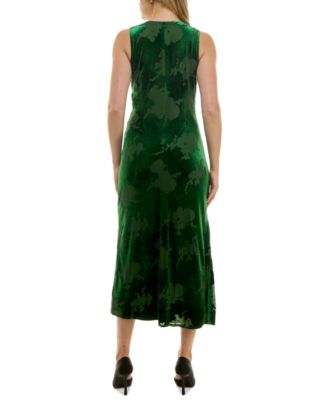 Taylor Women's Ruched Burnout Velvet Midi Dress - Macy's