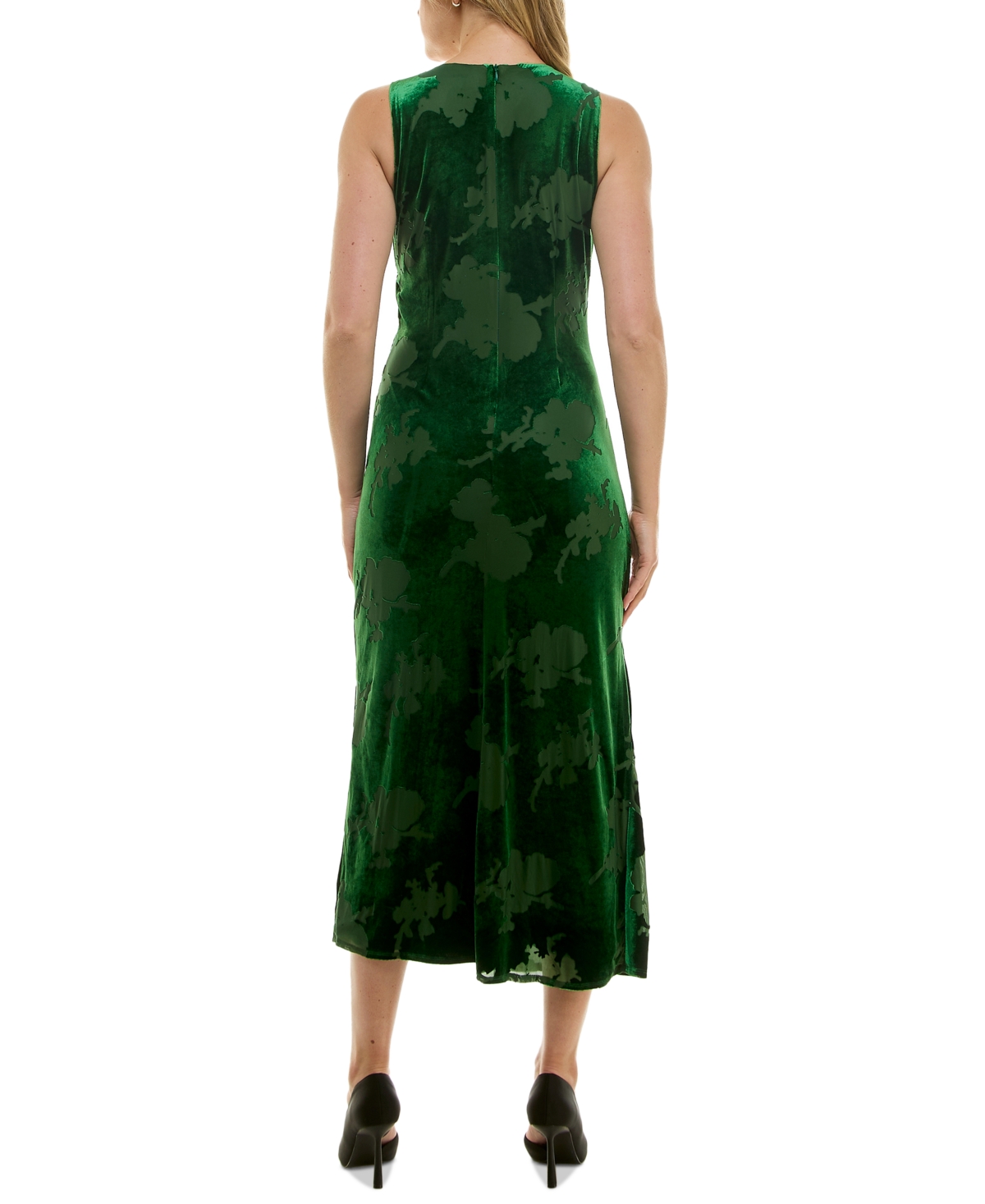 Taylor Women's Ruched Burnout Velvet Midi Dress