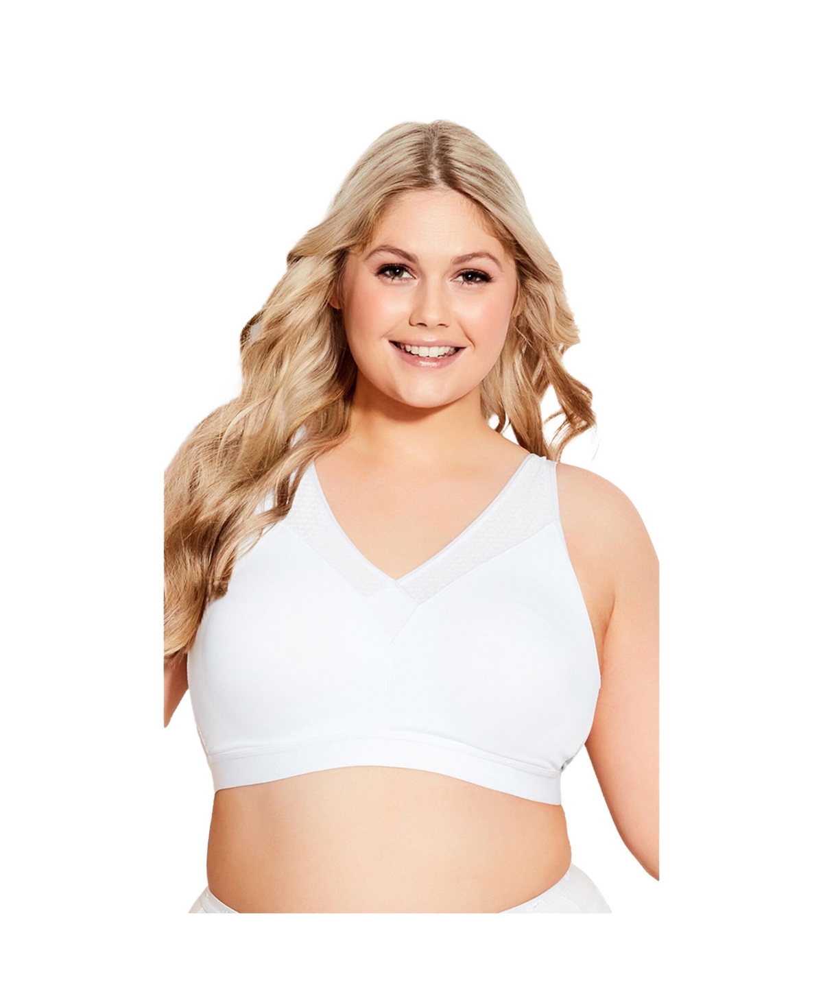 Plus Size Cooling Wire Free Bra - White