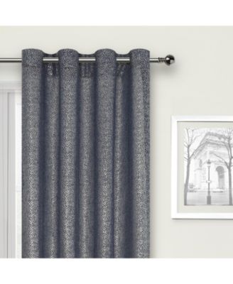 Glam Chic Living 2 Pack Metallic Foil Sparkle Slub Sheer Grommet Top Curtain Panels - Rose