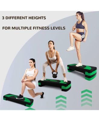 Adjustable Workout Aerobic Step Platform Trainer w/Raisers