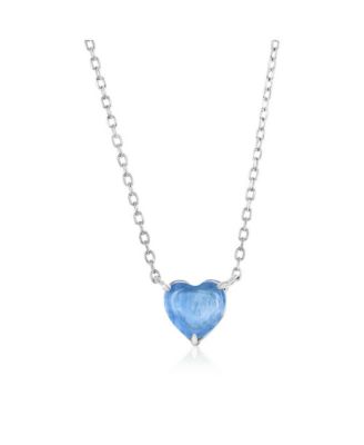 Sterling Heart Necklace (Available In Larimar, Lapis, Malachite or Kyanite)