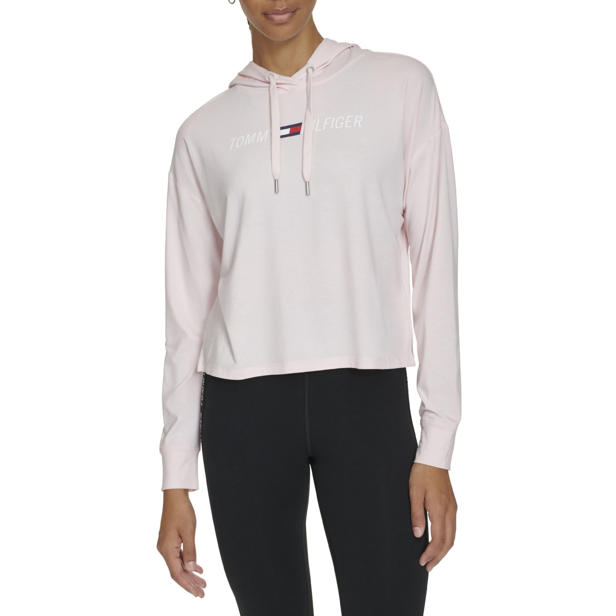 Tommy Hilfiger Women's Hooded Long Sleeve Logo T-Shirt