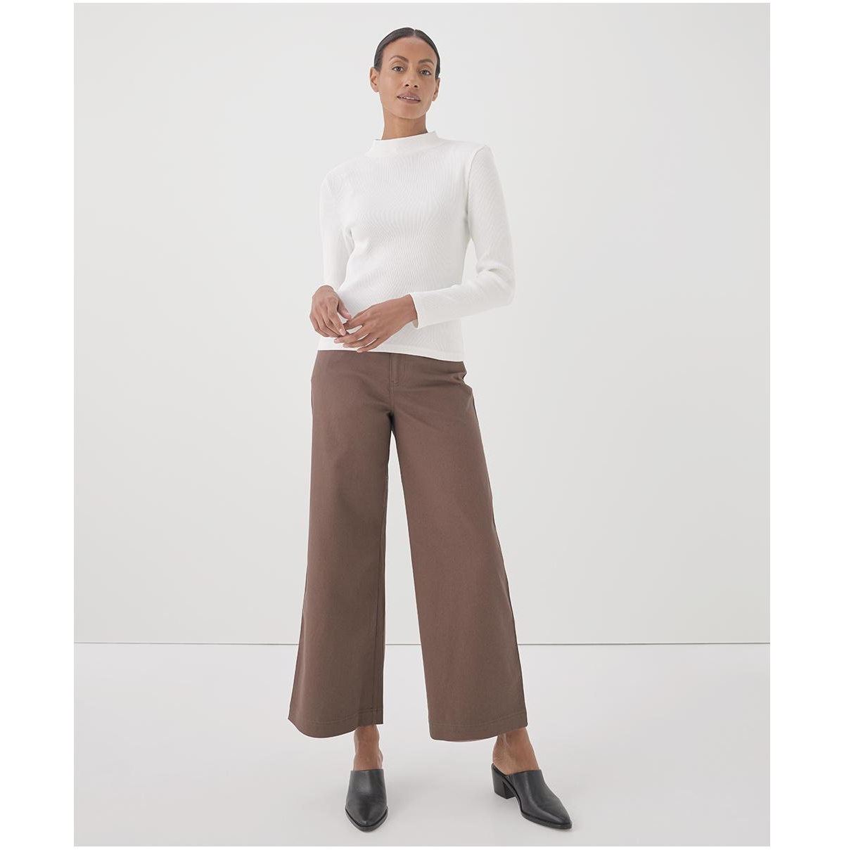 Pact Women's Organic Cotton Favorite Rib Mockneck Top
