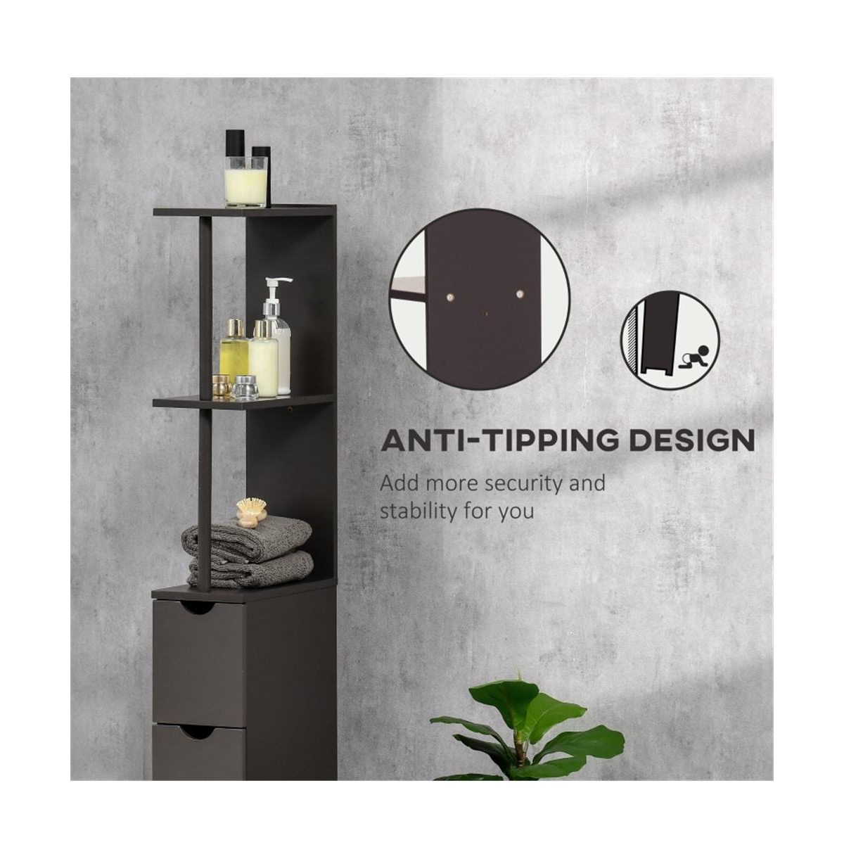 SlickblueBathroom Storage Cabinet – Stylish and Functional Organizer for Bathroom Essentials - Brown