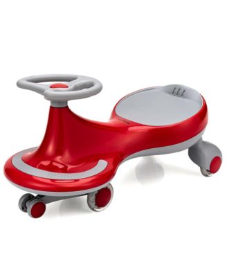 Wiggle Car Ride-on Toy w/ Flashing Wheels for Toddlers and Kids Red