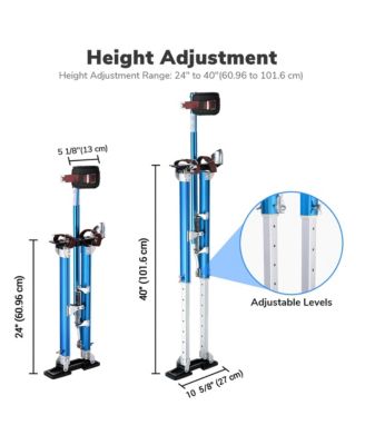 Drywall Stilts w/ 1 Pair Stilt Pad Replacement 24"-45" Aluminum Tool Painting