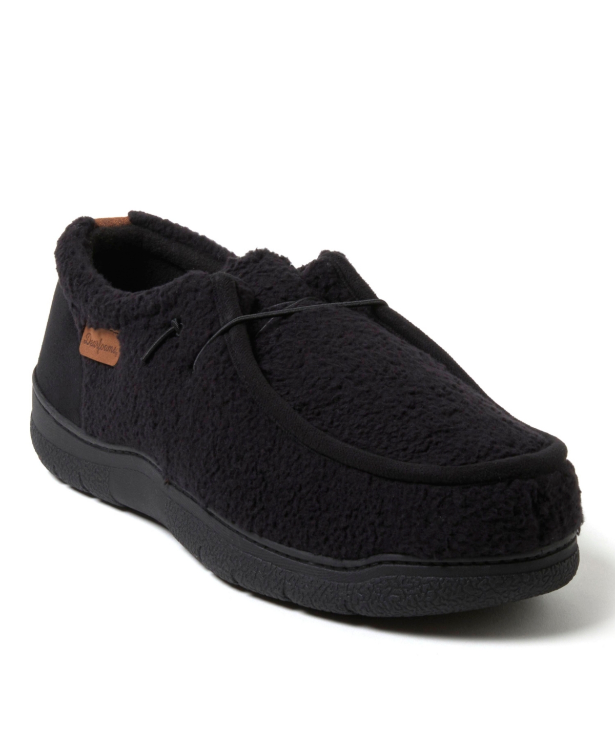 Dearfoams Men's Bennett Closed Back Chukka House Shoe Slipper -black