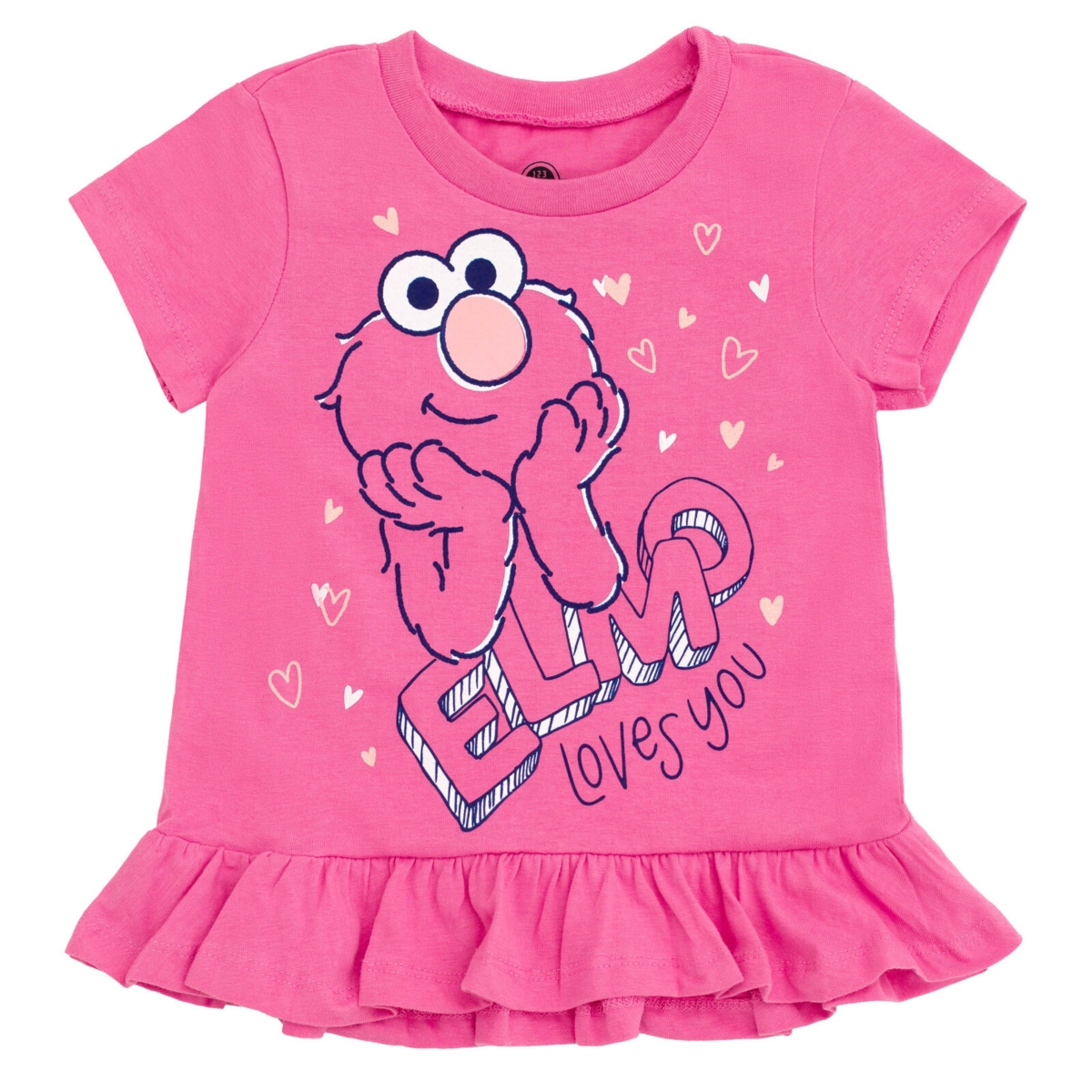 Sesame Street Toddler Girls 3 Pack T-Shirts to (12 Months - 6-6X) -/ pink
