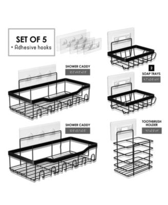 Premium Adhesive Shower Caddy & Bathroom Organizer - Grey