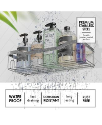 Premium Adhesive Shower Caddy & Bathroom Organizer - Grey