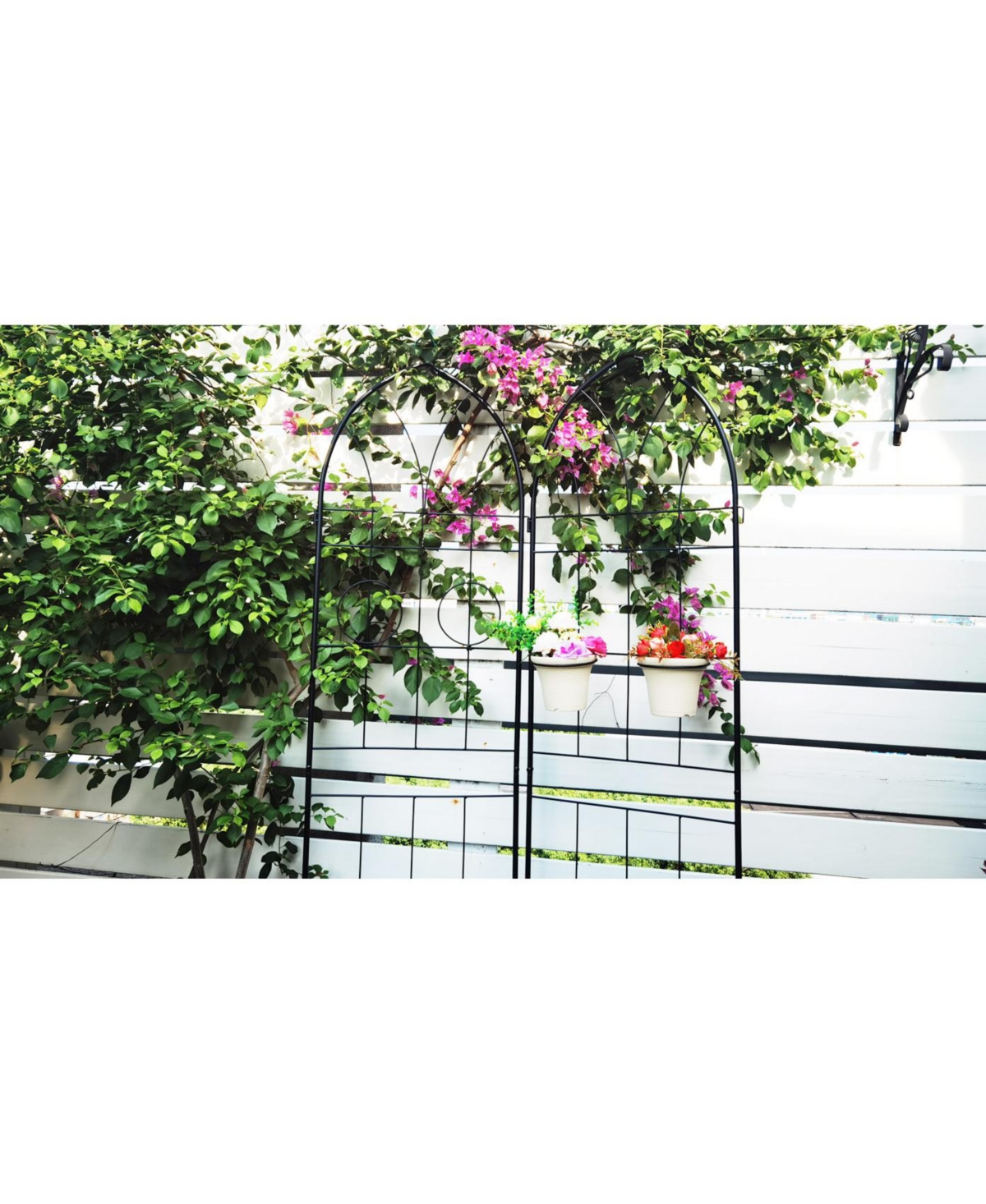 Slickblue 2-Pack Metal Garden Trellis – 78.7'' x 19.7'', RustproofTrellis for Climbing Plants and Outdoor Flower Support - Black
