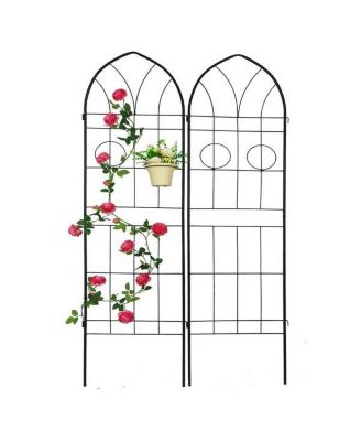 2-Pack Metal Garden Trellis – 78.7'' x 19.7'', Rustproof Black Trellis for Climbing Plants and Outdoor Flower Support