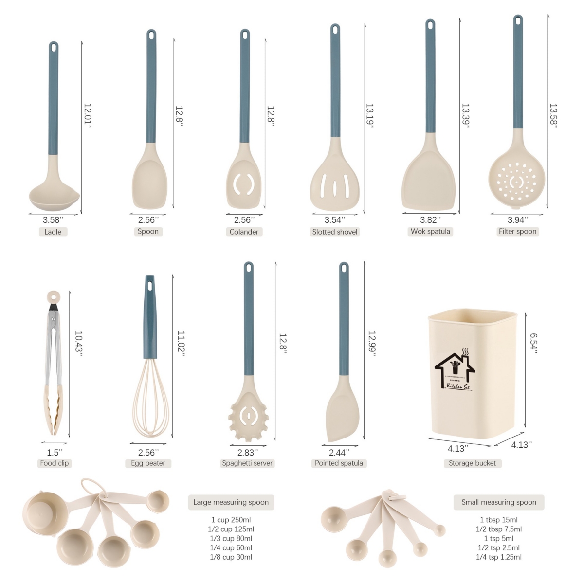 Sugift 20-Piece Silicone Kitchen Utensils Set and Knives Set with Block