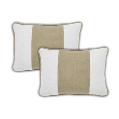 Maya Linen Stripe Lumbar Throw Pillow Covers, 14"x 20", Set of 2