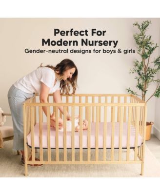 2pk Soothe Waterproof Fitted Crib Sheets for Girl, Boy, 100% Soft Cotton Crib Mattress Protector Sheet