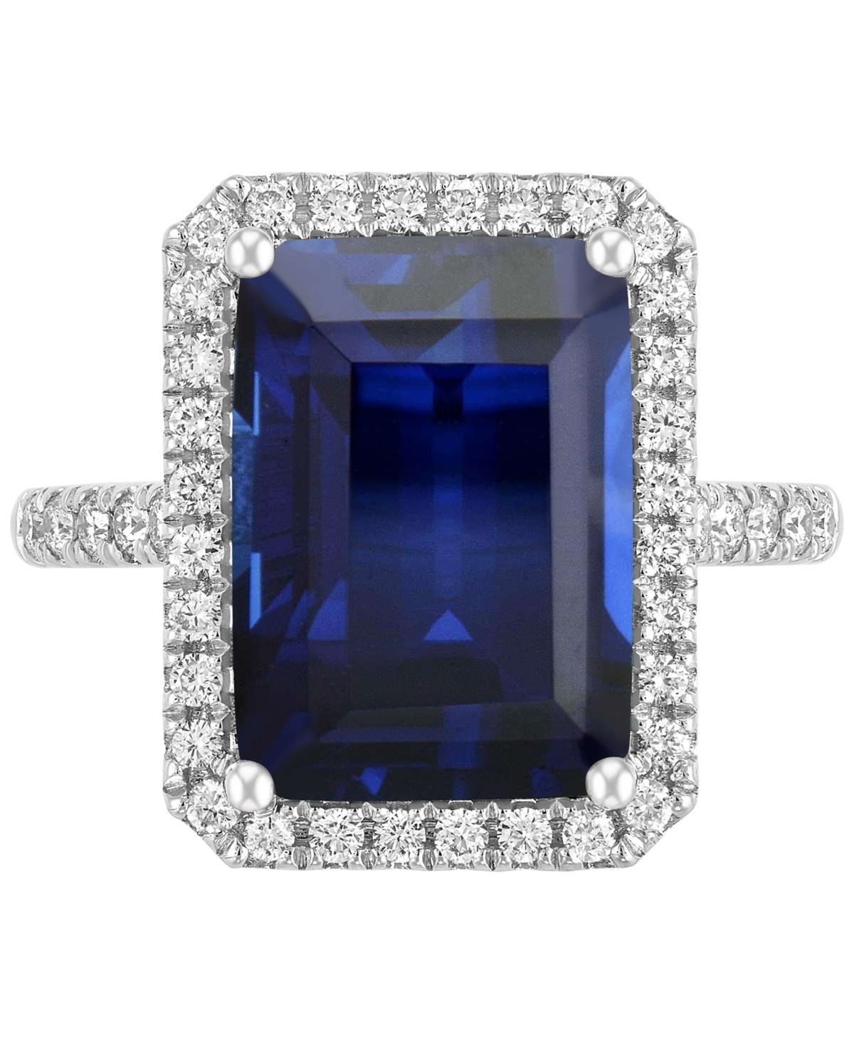 Grown With Love Lab Grown Emerald (6-1/2 Ct. T.w.) & Lab Grown Diamond (1/2 Ct. T.w.) Ring In 14k White Gold (also A In Saphire