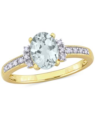 Morganite (1-1/7 ct. t.w.) and Diamond (1/20 ct. t.w.) Ring in 18k Rose Gold Over Sterling Silver (Also available in Aquamarine)