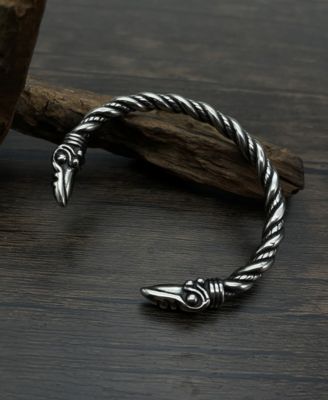 Silver Twisted Eagle Stainless Steel Bangle