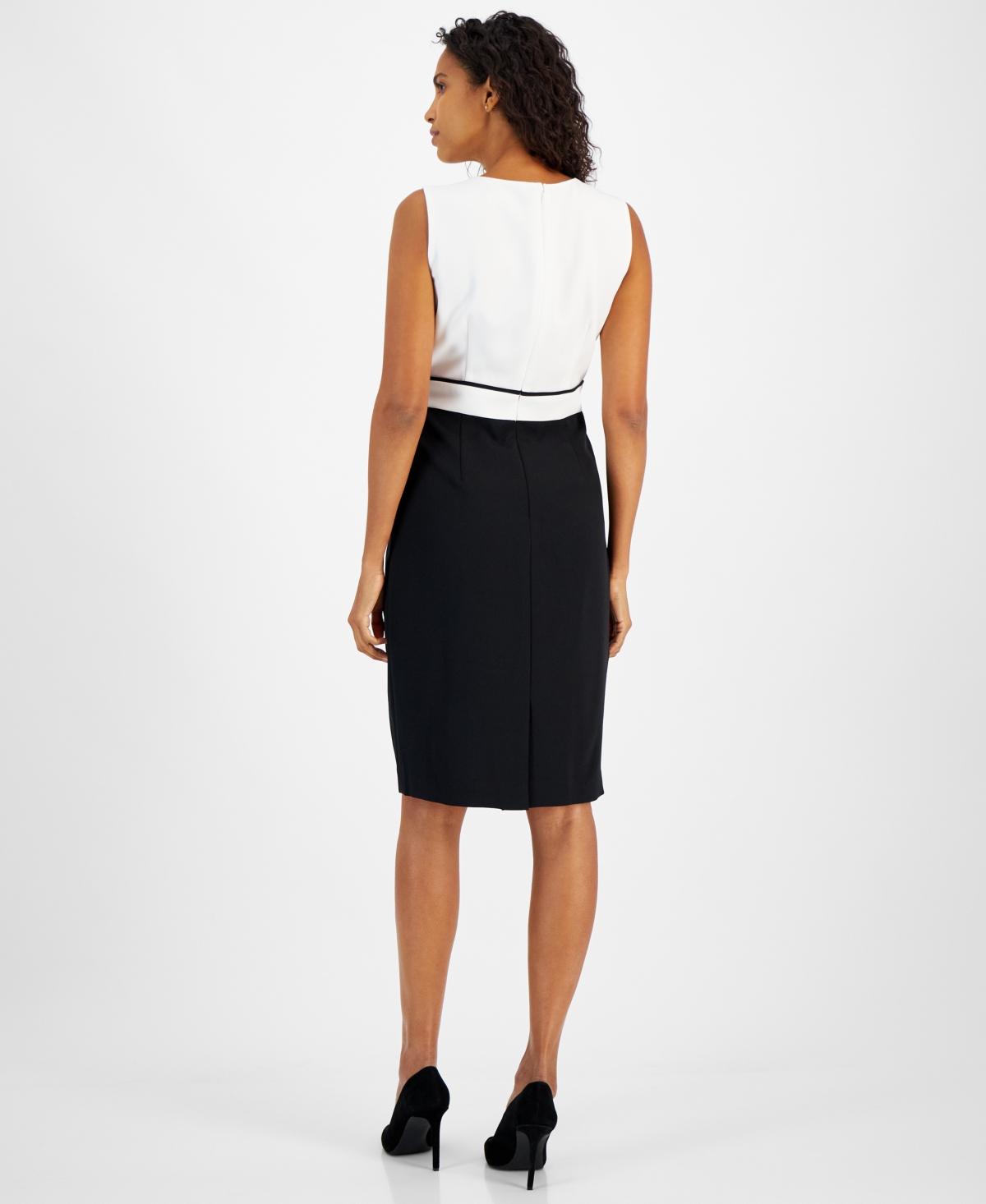 Kasper Women's Colorblocked Sleeveless Sheath Dress -Black