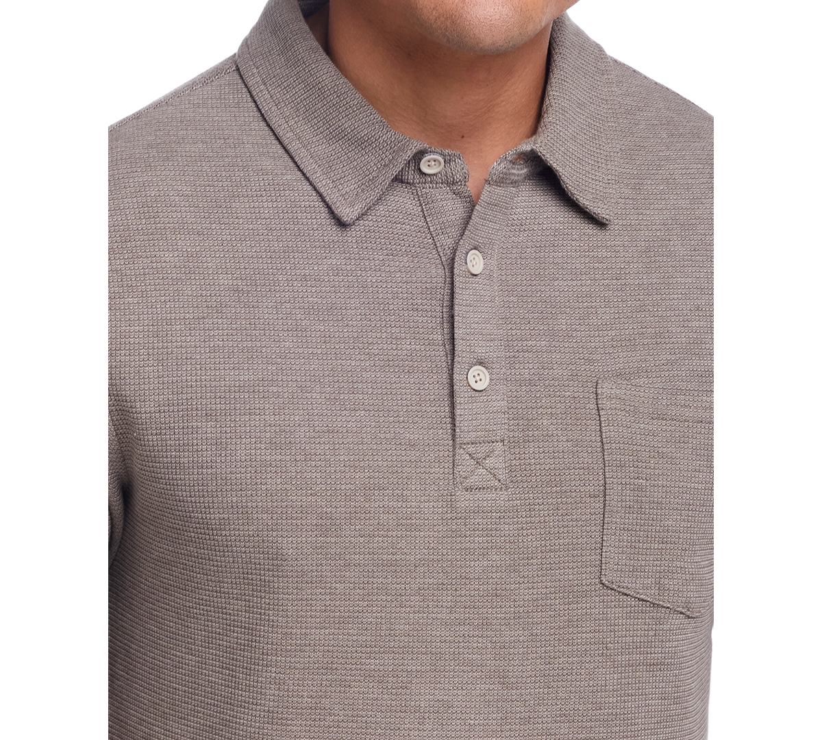Weatherproof Vintage Men's Waffle-Knit Polo Shirt